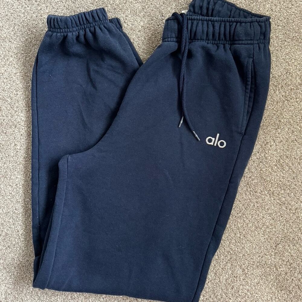 ALO Accolade Swearpants Joggers Navy Blue Sz S